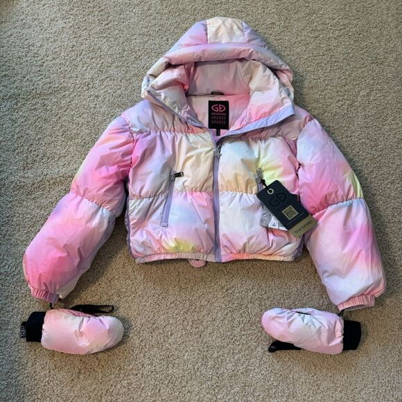 Goldbergh Lumina Puffer Ski Jacket Coat NWT Pastel Pink Purple US 10 Mittens - Picture 6 of 12